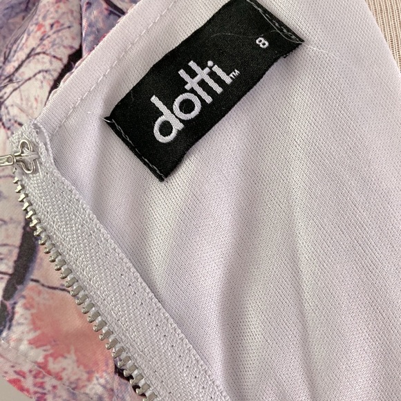 Cute DOTTI retro vintage style silky stretch Shift Dress with cap sleeves SIZE 8 - Picture 7 of 7